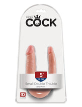 King Cock U Shaped Double Trouble Realistic Dildo Flesh Double Ender